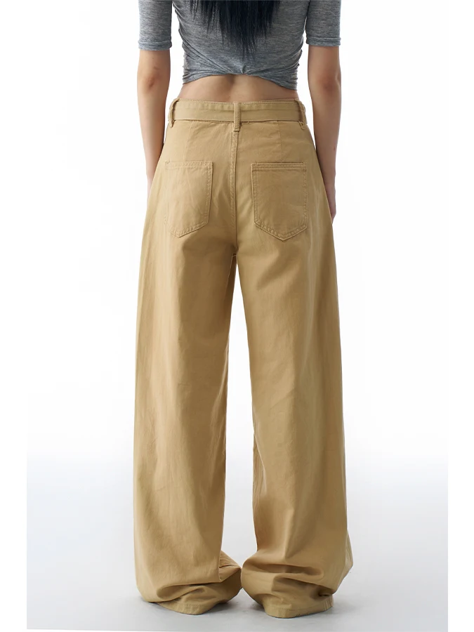 ZHISILAO Nieuwe Baggy Jeans Vrouwen Vintage Kaki Hoge Taille Wijde Pijpen Rechte Jeans Vrouwen Herfst 2025