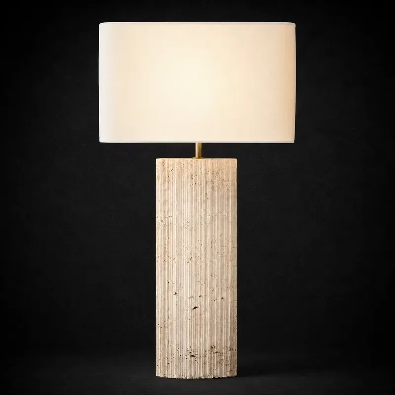 Modern Alabaster Table Lamp Luxury Stone Base Bedside Light for Bedroom Home Decor Contemporary Design Nightstand Lighting