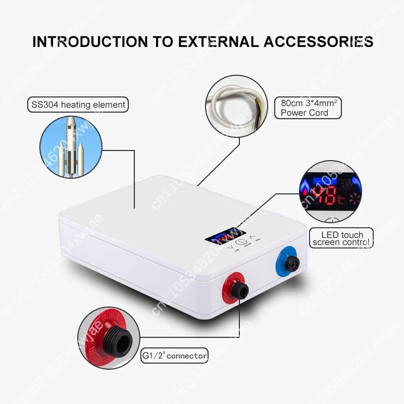 110V Instant Electric Water Heater, Smart Inverter Constant Temperature for Home, Fast Heating Shower & Sink, Energy Saving