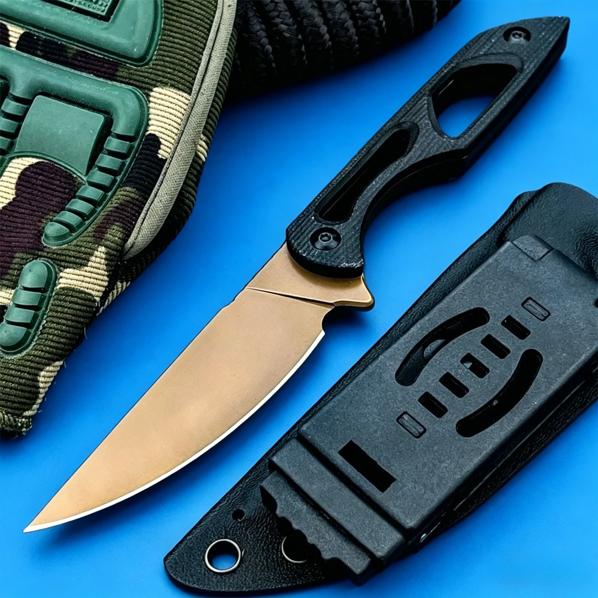 

Multi-Function Fixed Blade Knife – D2 Steel G10 Handle Outdoor Camping & Hiking Cutting EDC Tool Everyday Carry with Sheath