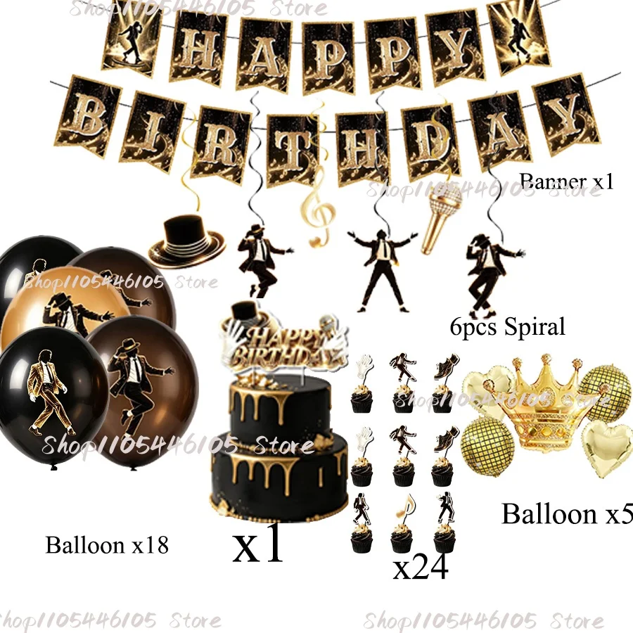 Michael Jackson Tischgeschirr-Set Geburtstagsparty-Dekoration Geschenktüte Tischdecke Becher Pappteller Servietten Idol-Party-Zubehör – Detail 17