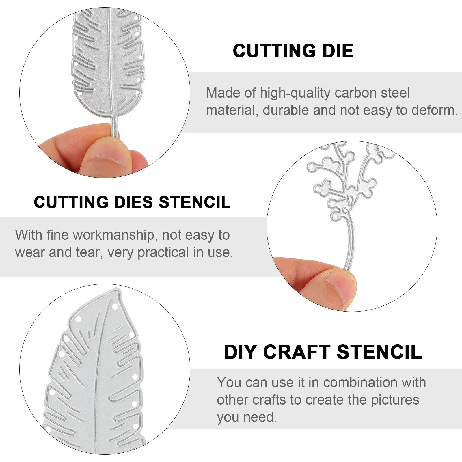 

DIY Craft Stencil Embossing Template Cutting Dies Metal Leaf Shape Silver Decorative Mold For Scrapbook Paper Crafts