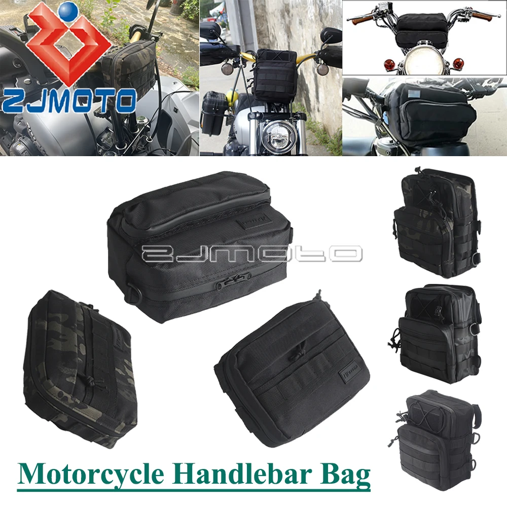 

Universal Handlebar T-Bar Bag For Harley Sportster XL 1200 883 Dyna Softail Touring Motorcycle Storage Travel Handle Club Bag