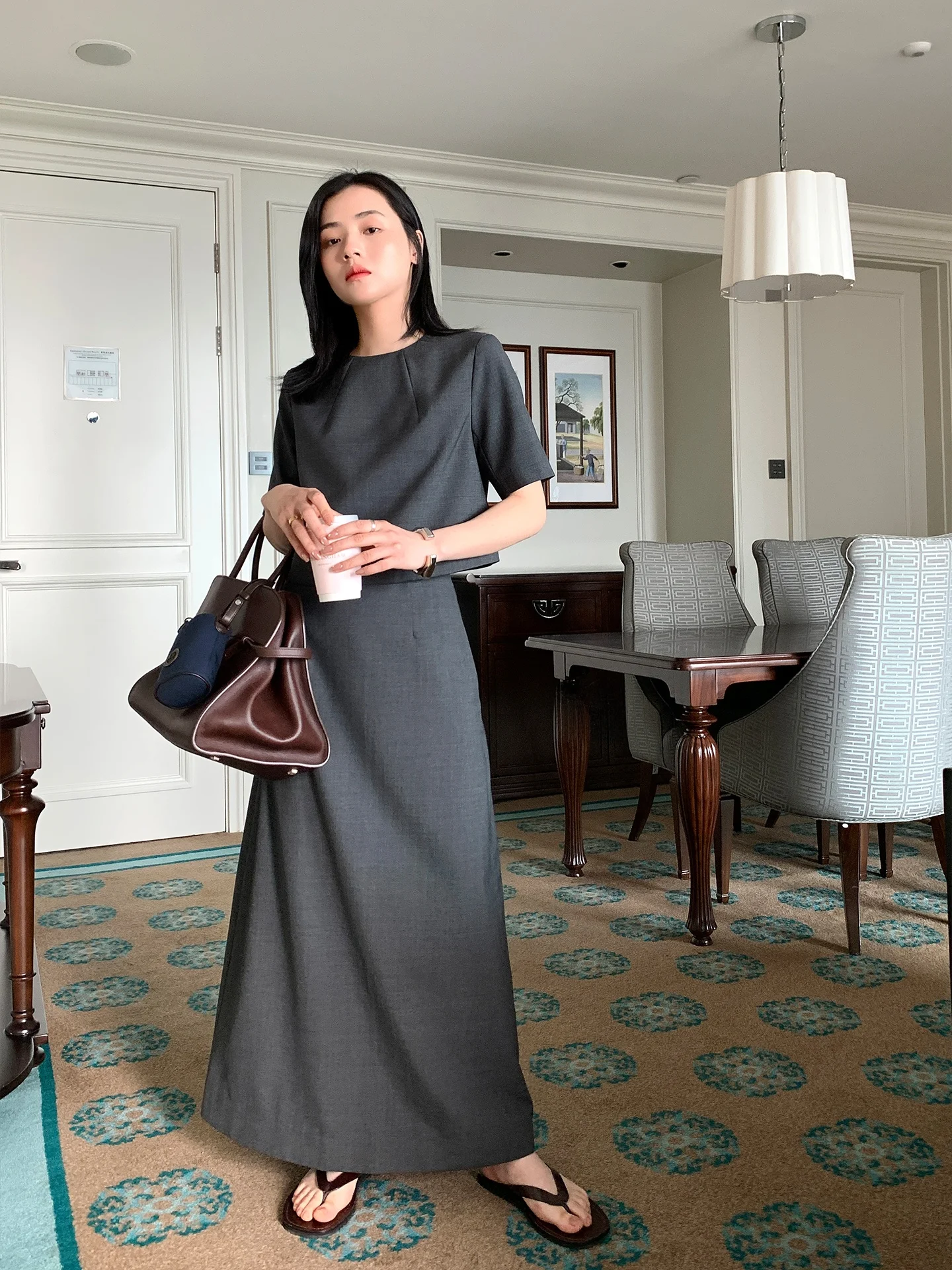 

Muallychen High Waist Short Suit Set with Woolen And Half-length Skirt in Pure Color for Women Summer Fashion