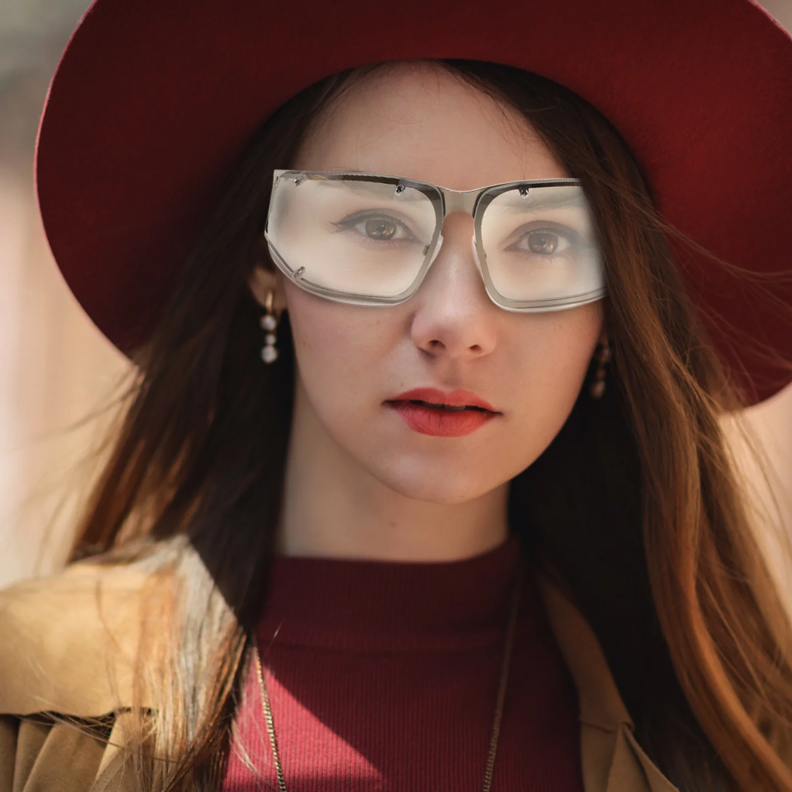 

Silver Frame Sunglasses Women Trendy Summer Eyewear Metal Beach Party Fashionable Outdoor Selfie Shopping Driving Travelling