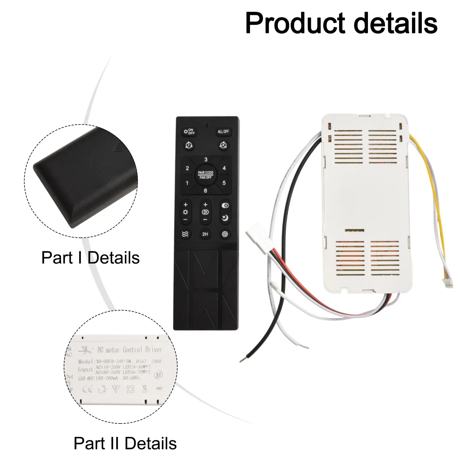 Ceiling Fan Light Remote Control Dimmable ControllerAC 110V-265V Wind Speed Transmitter Receiver Driver Accessories