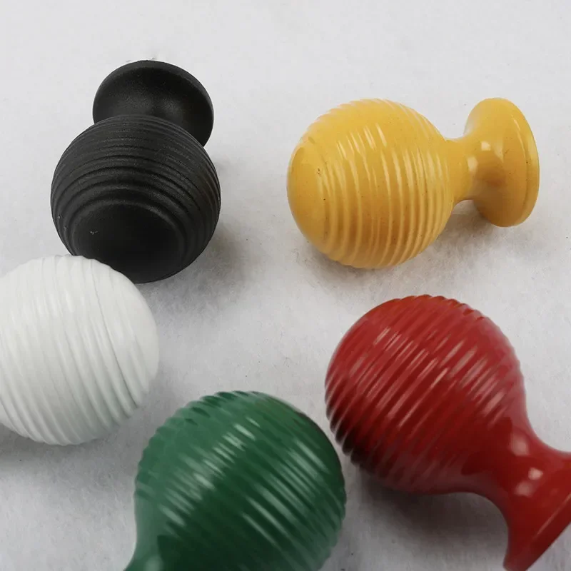 Colorful Green Red Yellow Wardrobe Door European Brass Handle Drawer Round Handle Drawer Pulls and Knobs Children Room Handle