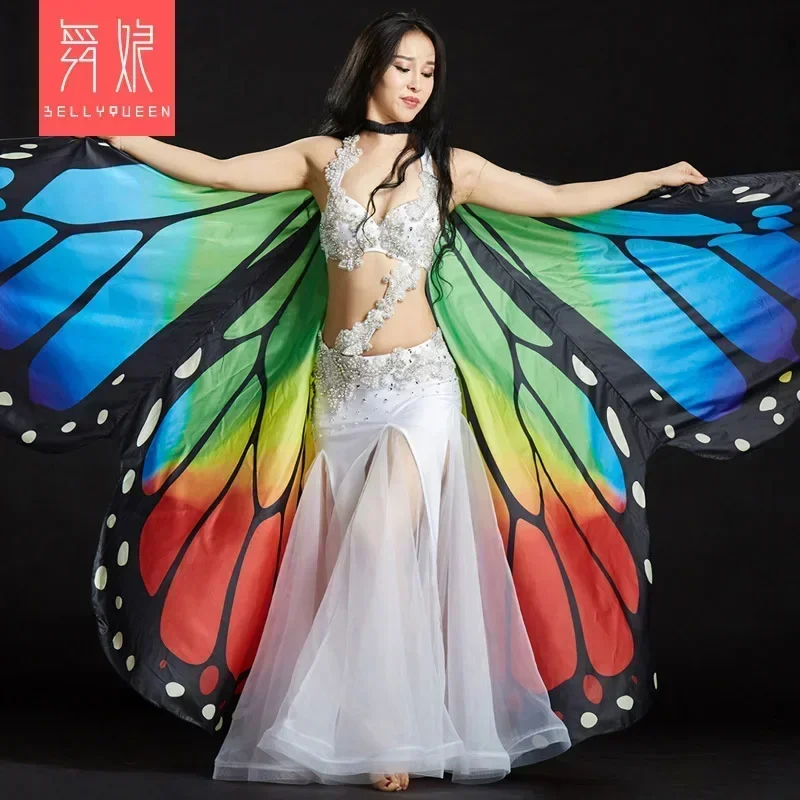 Belly dance butterfly wings performance costume performance props female dance clothes adult belly dance colorful wings rainbow