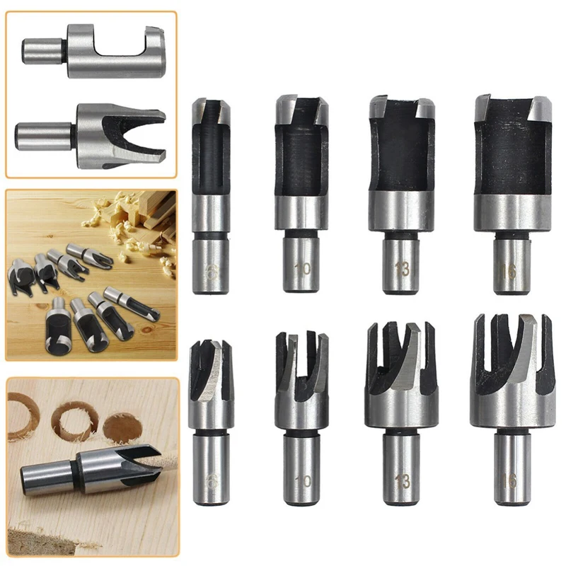 Round Shank Wood Plug Cutter Barrel  Stopper Woodworking Opening To Take Round Cork Drill Bit Set Claw Cylinder Cutting Tool