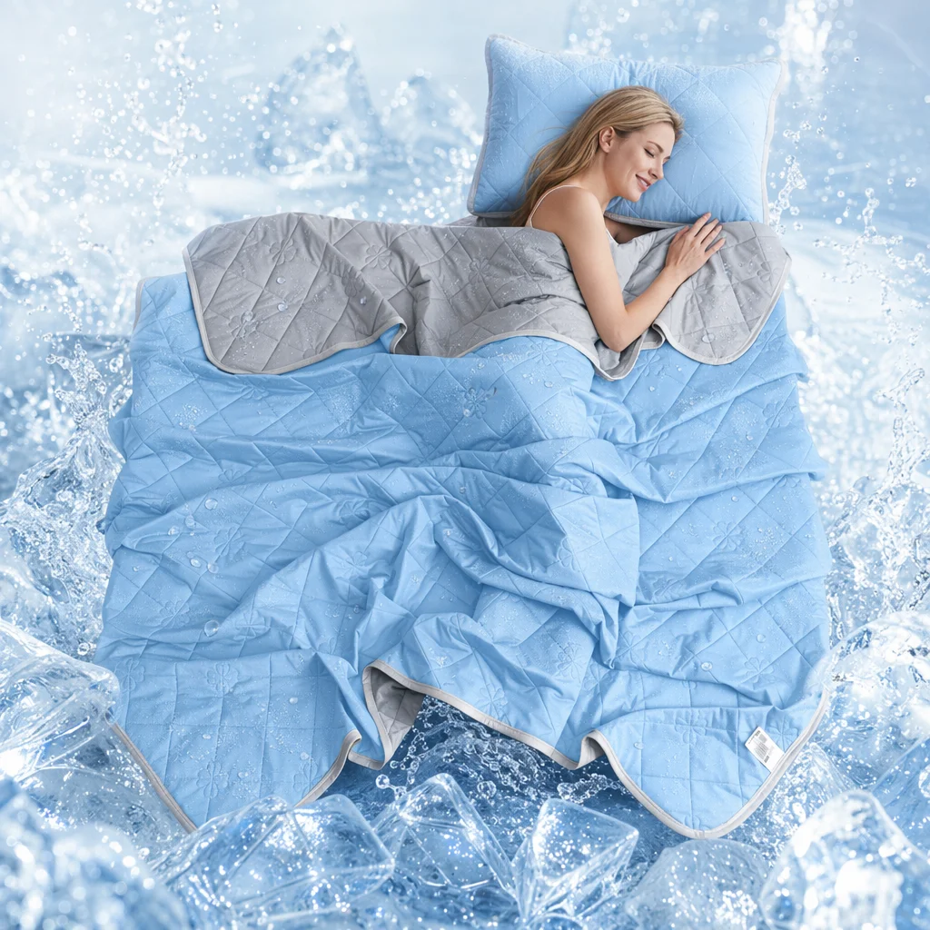 Solid Color Cool Touch Summer Thin Quilt, Ultrasonic Stitched Floral Embossed Comforter, All Summer Washable Household Blanket