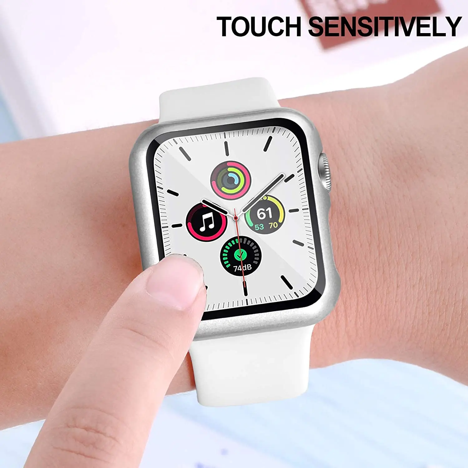 Glass+Case+Strap For Apple Watch band 44mm 40mm 45mm 41mmm 38mm 42mm 44 45 mm Silicone bracelet iWatch series 3 4 5 6 se 7 band