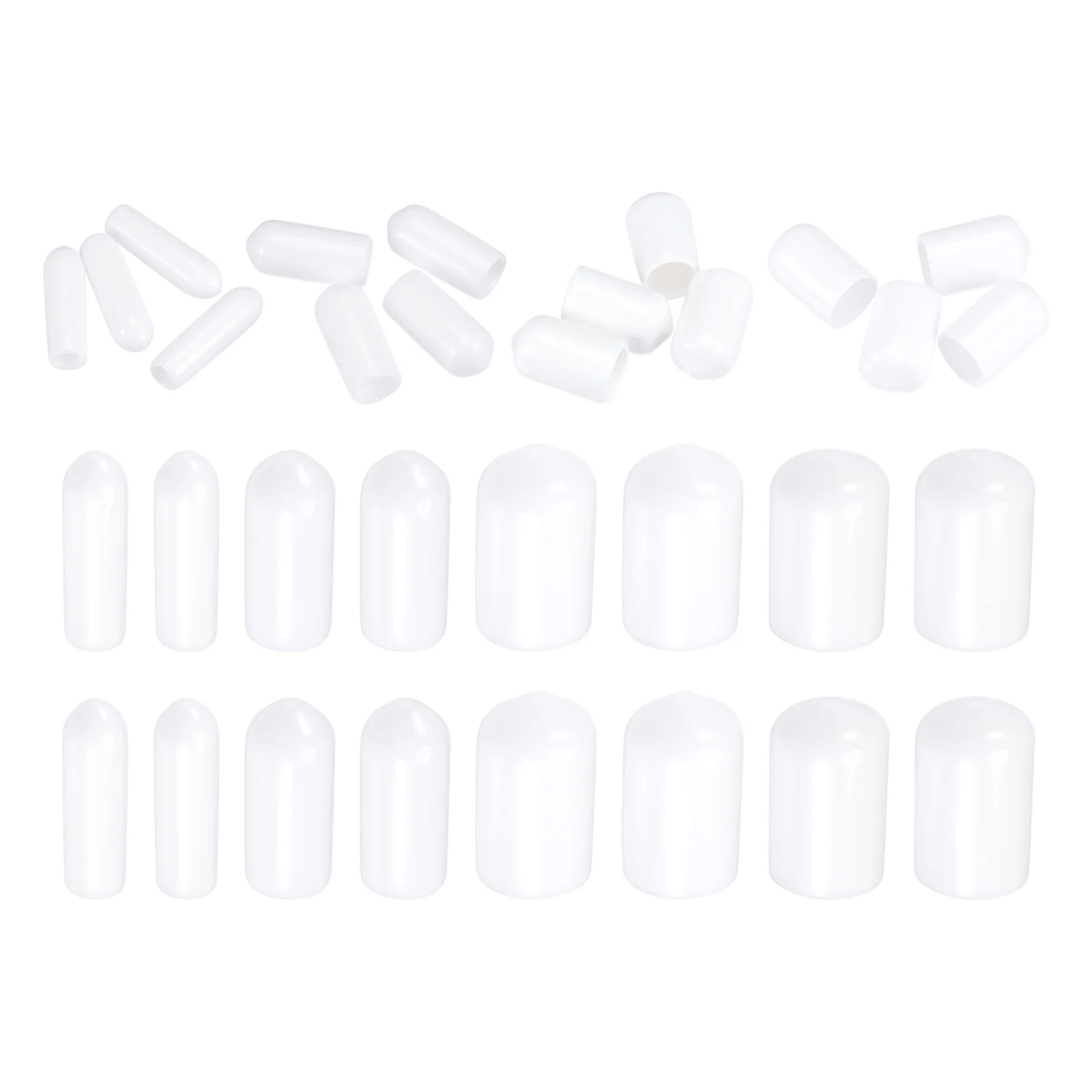 

50/100Pcs 2-12mm ID Rubber End Caps Vinyl Cover Screw Thread Protectors Plastic Cable Wire Thread Waterproof Cover White End Cap