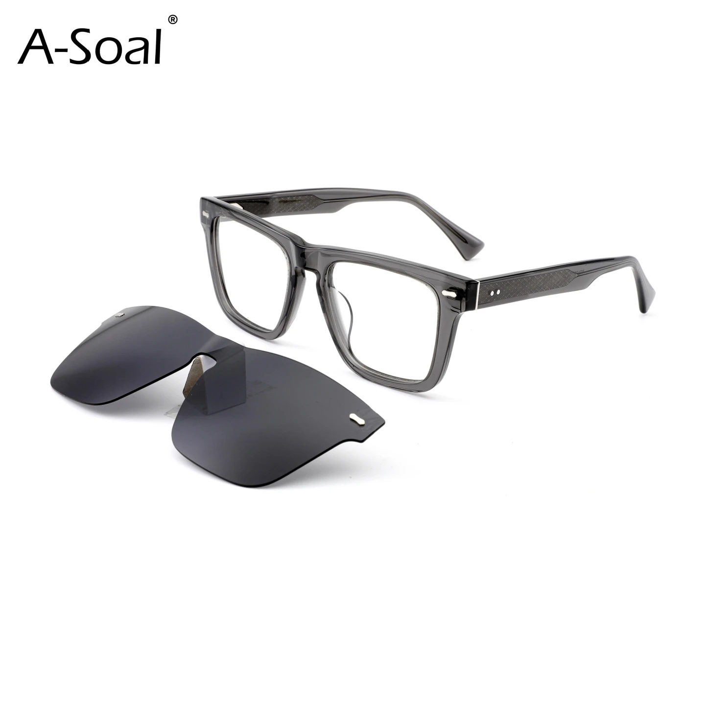 

A-Soal 3804 Unisex Magnetic Sunglasses Full Floral Acetate Polarized Lens Outdoor Sun Protection Shades with Pin Temple