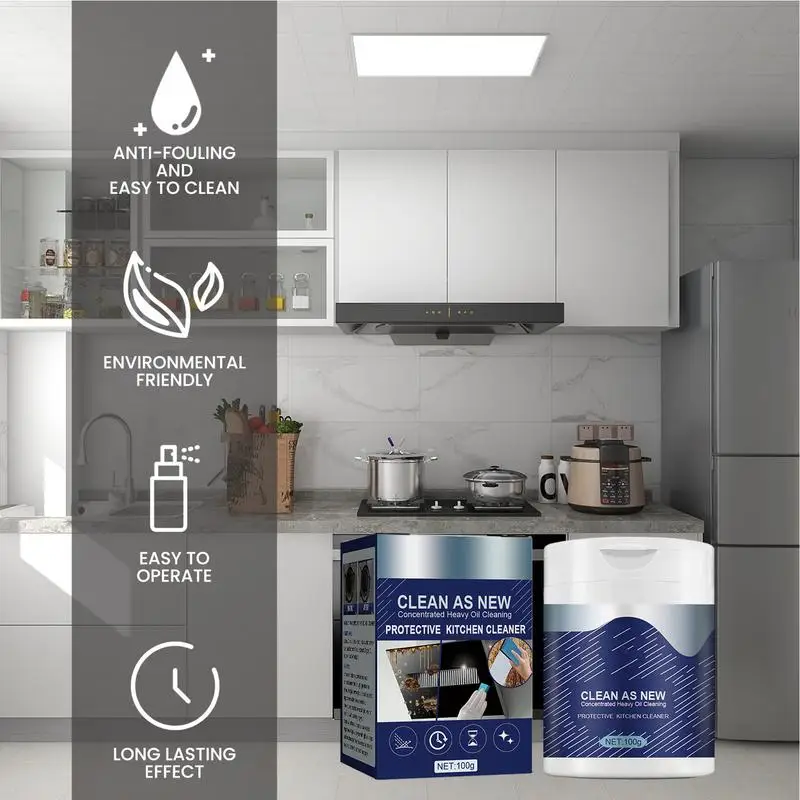 100g Powerful Kitchen Cleaner Cleaning Effectively Remove Kitchen Stains Sports Shoe Whitening Powder All-Purpose Cleaning