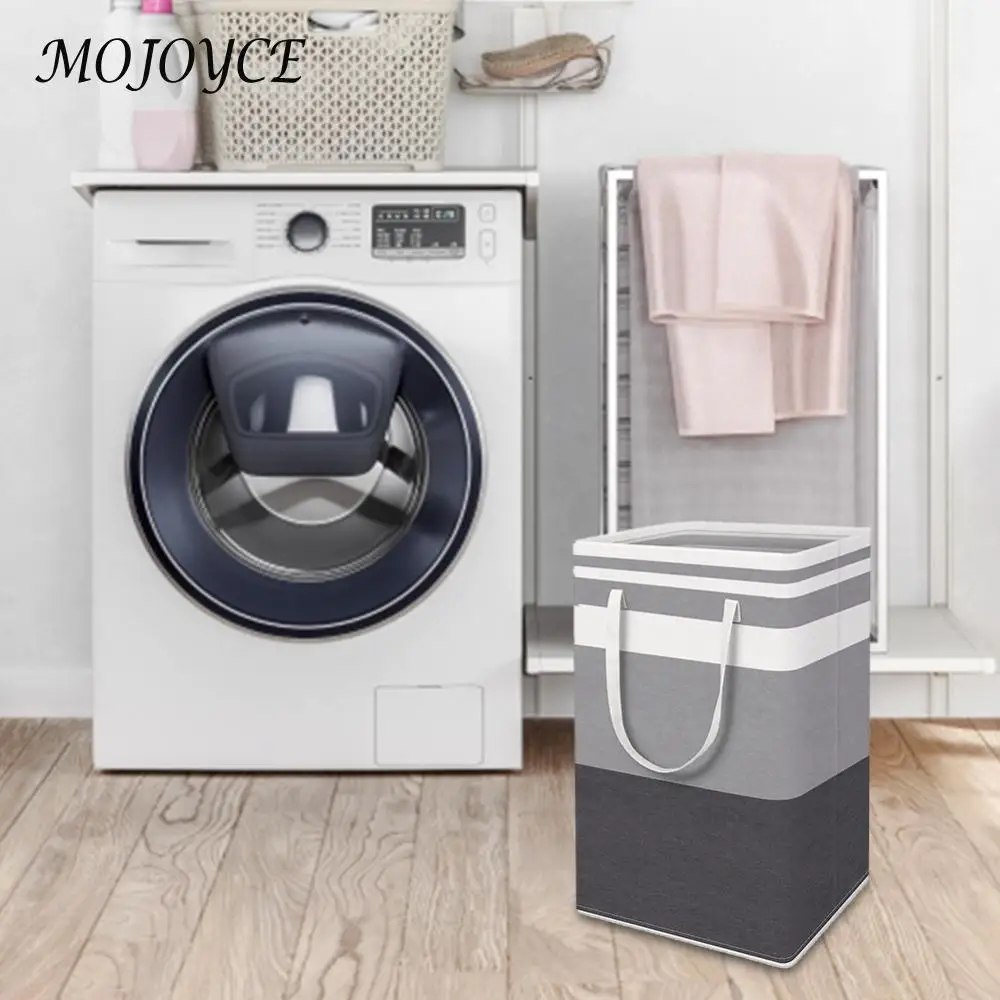 Foldable Clothes Organizer Basket Standing Fabric Laundry Organizer Buckets Large Capacity Waterproof for Bathroom Baby Room