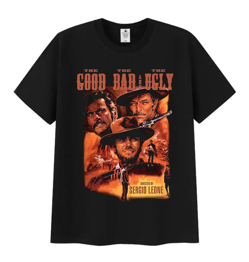 Camisetas con gráficos Retro de los años 90, el bueno, el malo y el feo, camiseta de manga corta de algodón a la moda de alta calidad para hombres y mujeres, ropa de calle