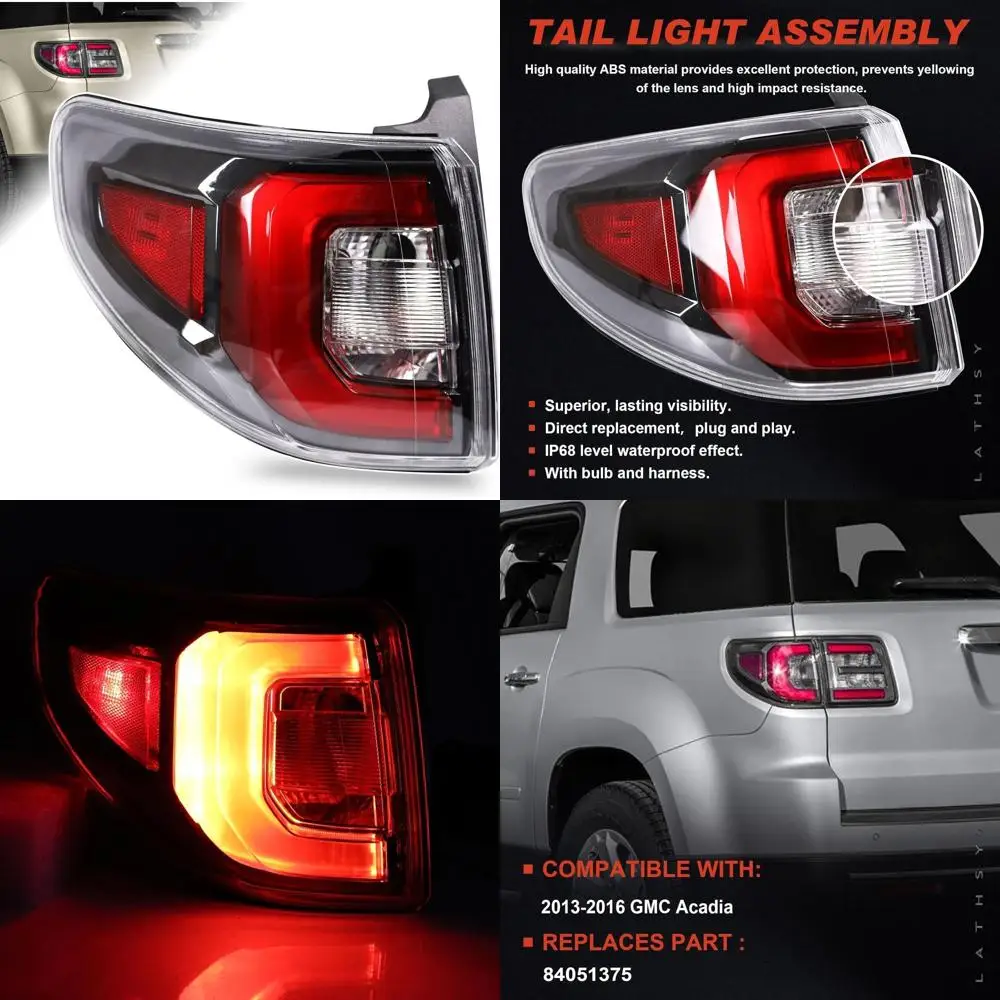 

2013-2016 GMC Acadia Left Driver Side LED Tail Light Assembly - Replaces 84051375, No Brake Bulb Included