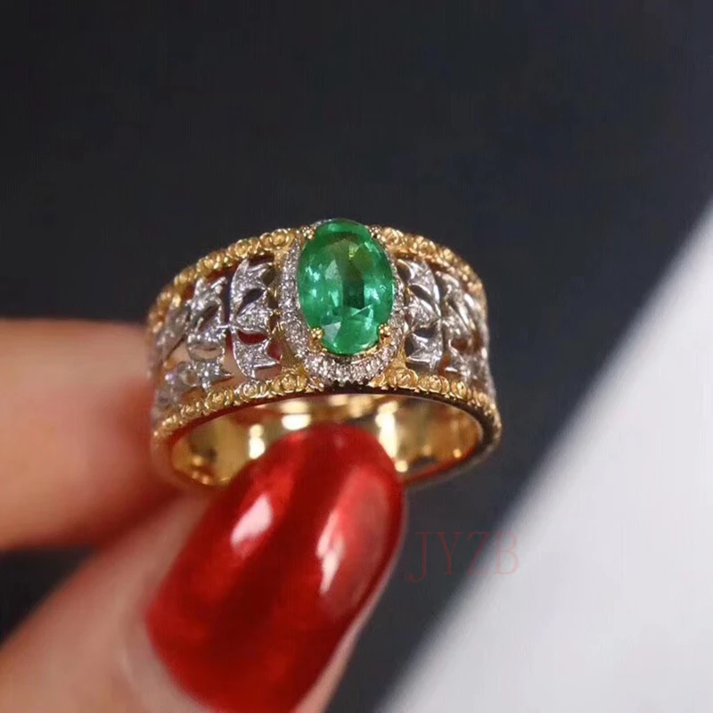 

Natural 4*6mm Emerald Jewelry Collection 925 Silver Ring Ring Goddess of fine jewelry