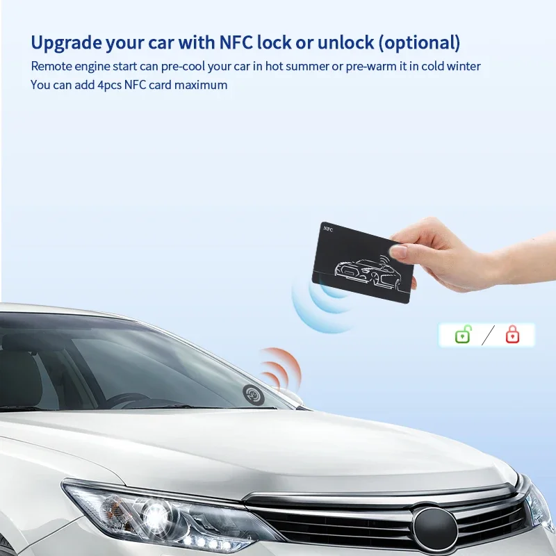 EASYGUARD Universal EC002-NFC PKE รถระบบ Passive Keyless Entry & รีโมทเครื่องยนต์ Start Push Start ปุ่ม