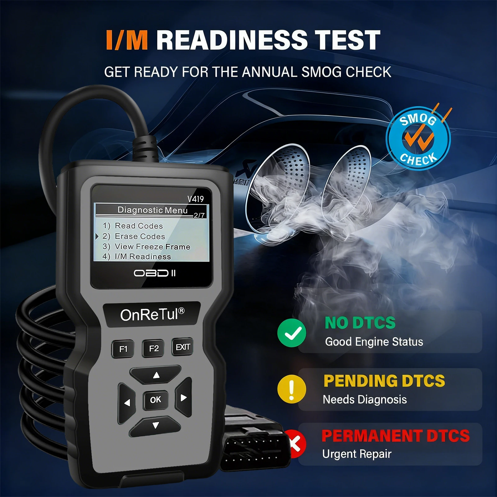 أحدث قارئ رمز الماسح الضوئي Obd2 لعام 2025، أداة الماسح الضوئي لأخطأ محرك السيارة، أداة المسح التشخيصي، قراءة ومسح جميع الرموز الخطأ لمركبات بروتوكول Obdii/Eobd بعد عام 1996، لا يتطلب بطارية