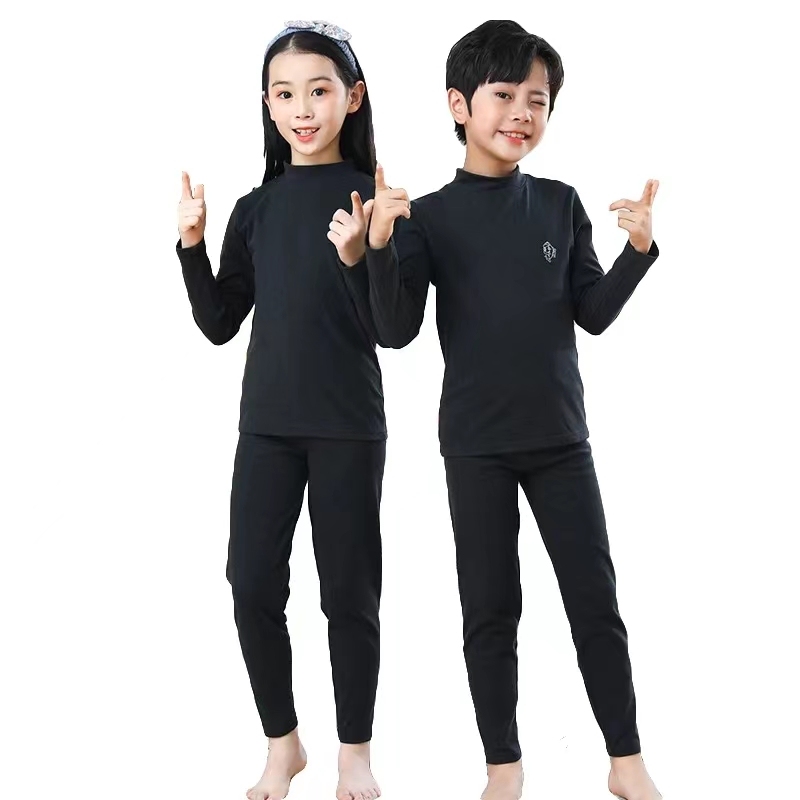  Autumn Winter Thermal Underwear Suit Girls Clothing Sets Boys Pajama Sets Baby No Trace Warm Sleepwear Candy Colors Kids Clothes 