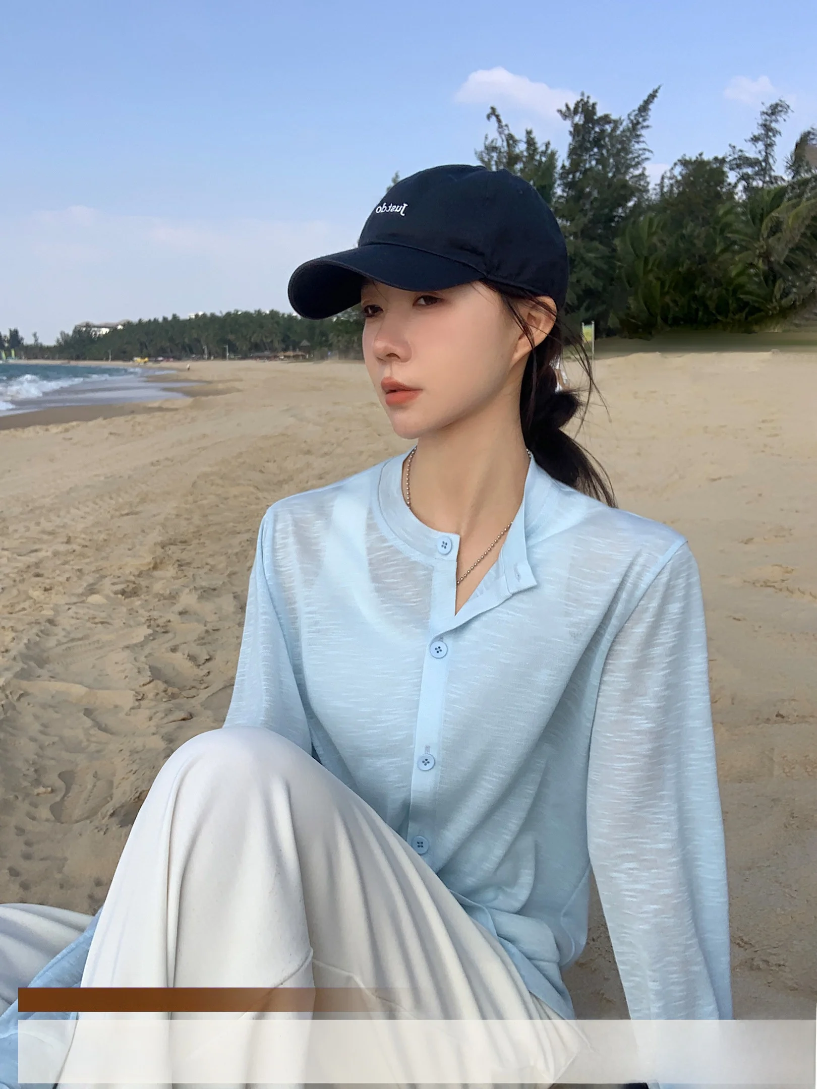 

Slimming Fit Knitted Open Cardigan Women's Summer Thin Loose Sle Physical UV Protection Long Sve Korean Faion Outerwear