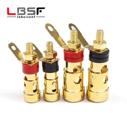 2pcs/1pairs Gold-plated push-type small spring terminal speaker amplifier Spring self-locking socket Push-type terminal