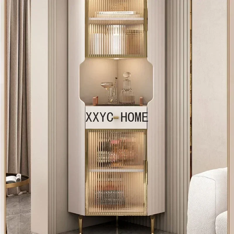 Light Luxury Corner Cabinet Simple Living Room Wine Cabinet Dining Room Storage Cabinet Triangle Corner Bedroom Storage