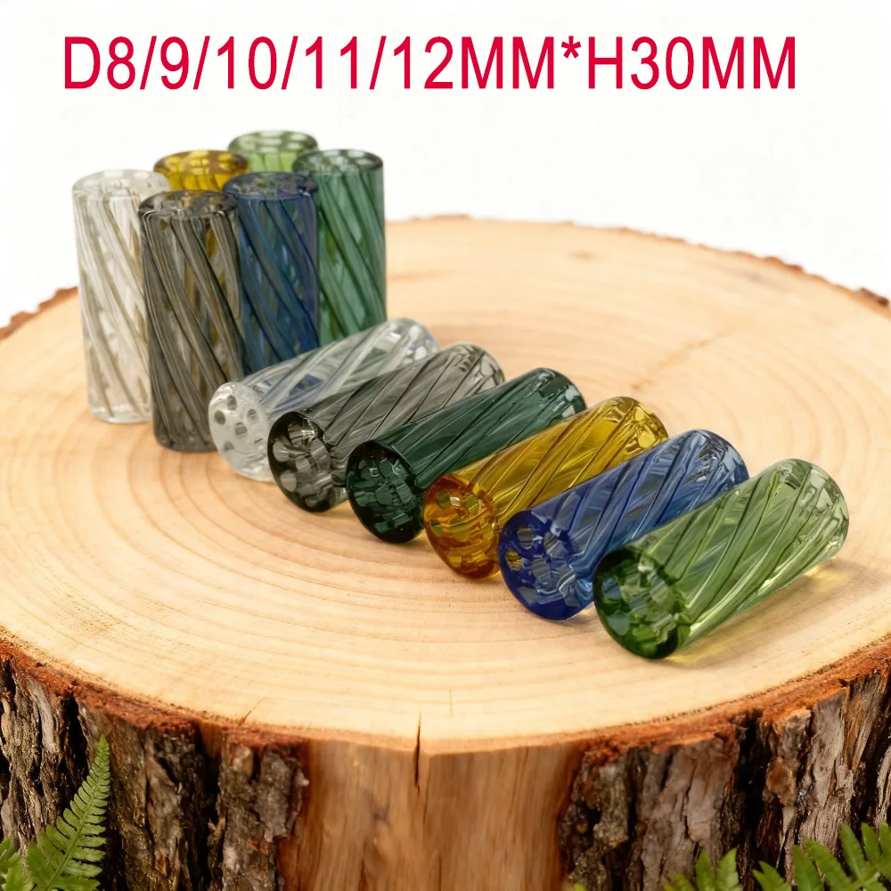 5Pcs 10Pcs D8mm 9mm 10mm 12mm H30mm Mini Glass Glass Filter Cig Pipe Filter Tips Round Mouth for Rolling Drip With 7 Holes