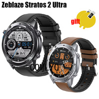 Band For Zeblaze Stratos 2 Ultra Smart Watch Strap Leather + Silicone Sports Belt Screen Protector film