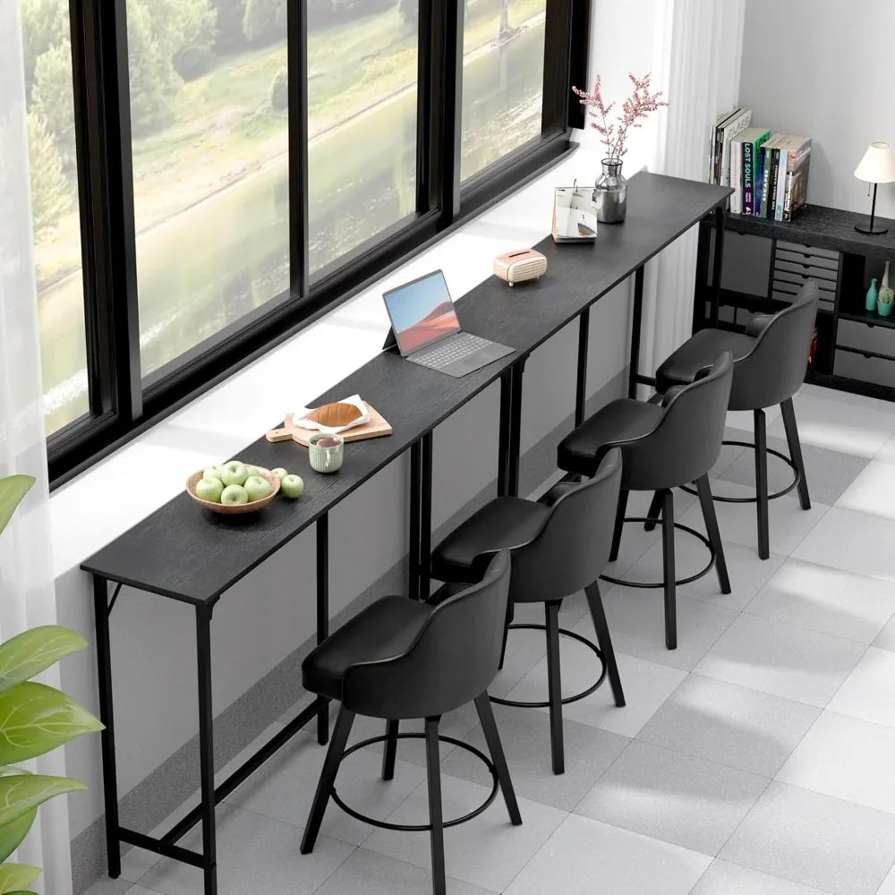 71 Inch High Top Bar Table, Wooden Rectangular Narrow Long Counter Height Pub Table, Multi-Scene Use for Kitchen, Customized