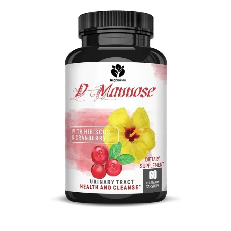 D-mannose 1000mg urinary tract health formula. Organic cranberry powder and hibiscus. Healthy bladder, naturally clean.