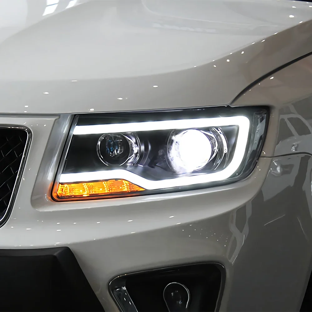 For Jeep Compass 2011-2016 Car Front Headlights LED Headlight Assembly Upgrade High-End Projector Lens Design Accessories