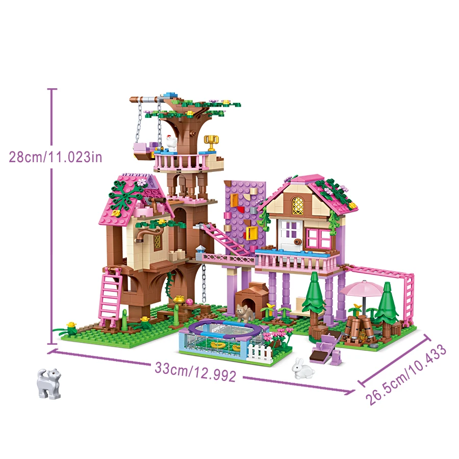 NEW Creative Dream Friendship Tree House Building Blocks Forest View DIY tabletop decorations birthday Halloween Christmas gifts