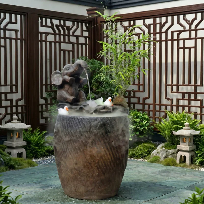 DSA Traditional Method Fish Pond Outdoor Courtyard Pastoral Rockery Flowing Water Decoration Circulating Water Living Room