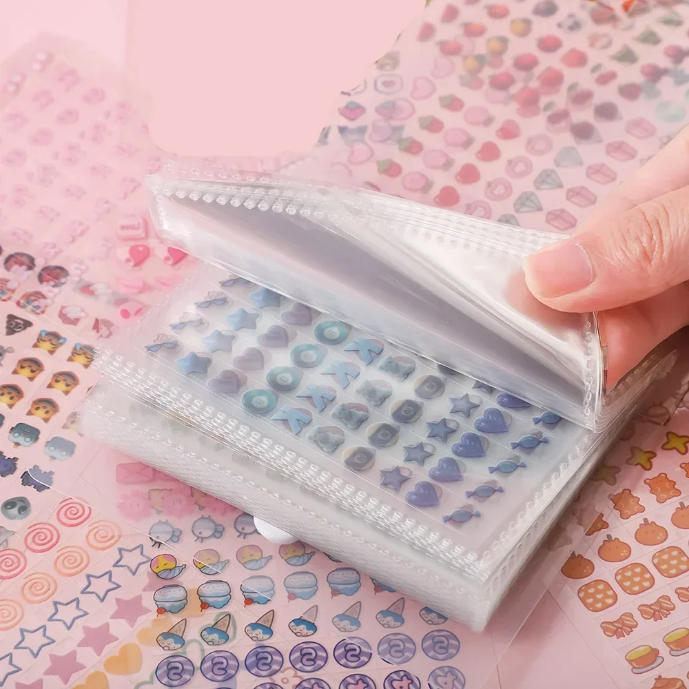 3500pcs/50 Sheets Vintage Clear Mini Stickers with Storage Book for Stationery Kids Gift Craft Supplies Scrapbooking Stickers
