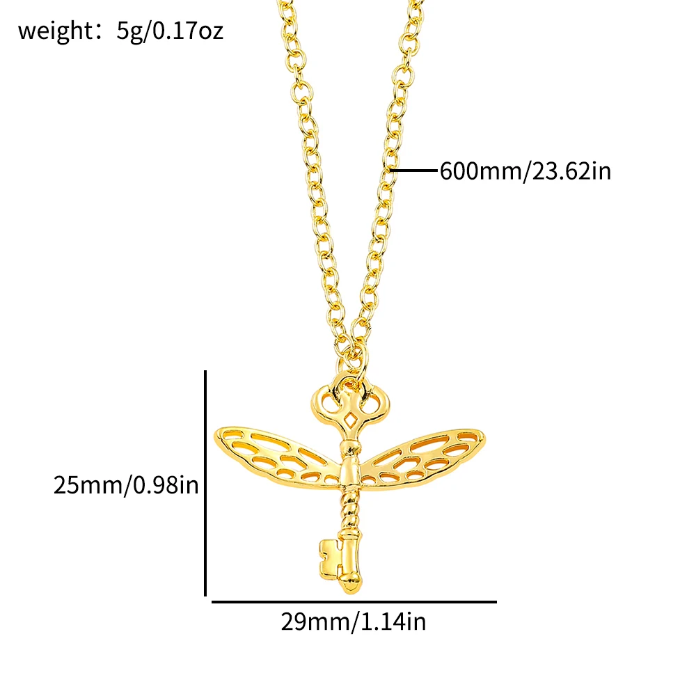 Harry Potter Winged Key Necklace Golden Snitch Pendant Necklace for Women Men Fashion Jewelry Magic Key Clavicle Chains