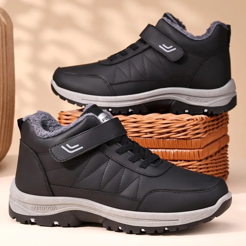 

Snow Boots Men Flat Booties For Men Comfortable Ankle Boots Warm Fur Men's Winter Shoes Plus Size Footwear Men's Work Shoes