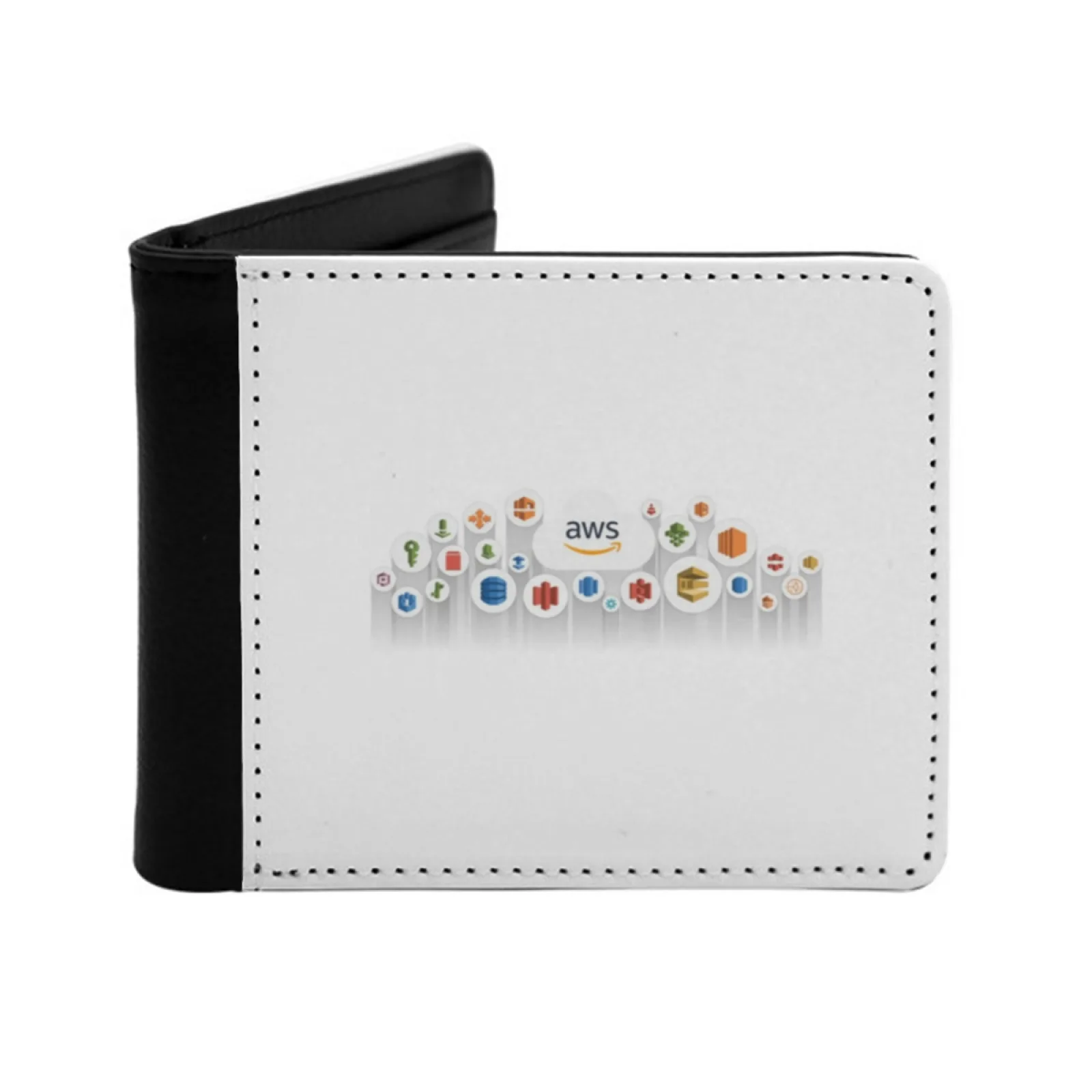 

Наклейка Aws Cloud Services для мужчин и женщин, кошелек из искусственной кожи, держатель для кредитных карт, короткий кошелек Aws Cloud, персонализированный принт