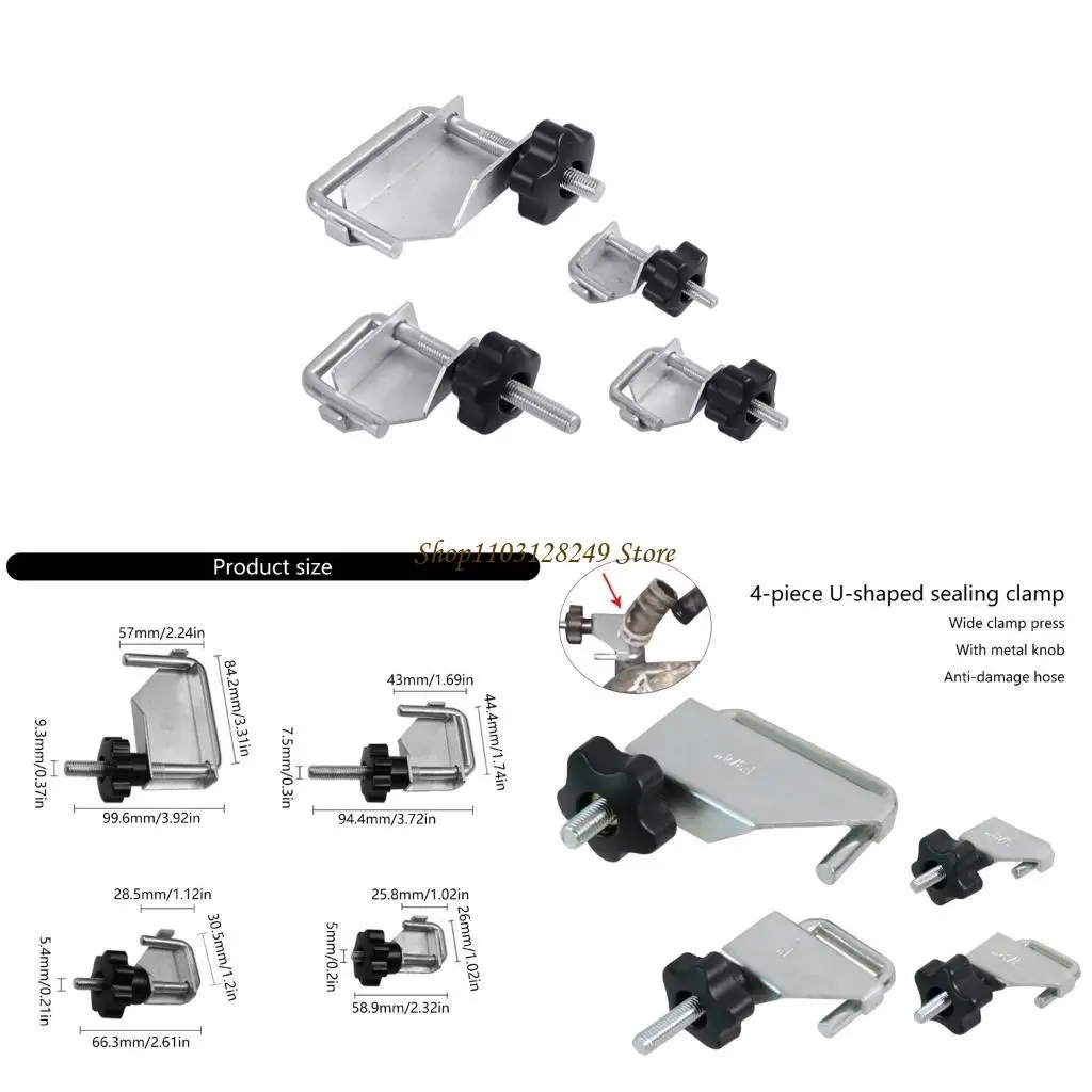 

N5KD Essential 4Piece Hose Tube Clamping Clip Pliers Suitable for Quick Pipe Sealing & Repair Metal Tool Vehicle Maintenance