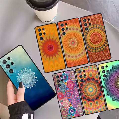 Mandala Pattern Phone Case Cover Coque For Samsung Galaxy S24 Ultra 23 S22 Plus S21 FE S20 S8 S9 S10 Note 10 Pro Note 20