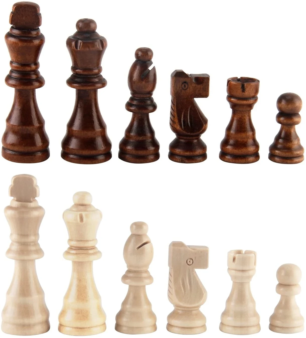 Decorative Wooden Chess Set – Standard Tournament Staunton Chessmen, 8cm King Height, Chessboard & Storage Bag view 2