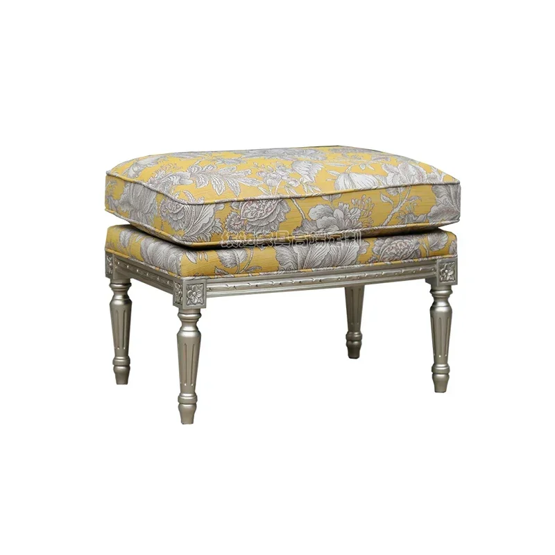 AmericanChampagne Silver Distressed Solid Wood Single-Seat Sofa Chair Living Room So Easy So Beauty Leisure Chair Wingback Chair
