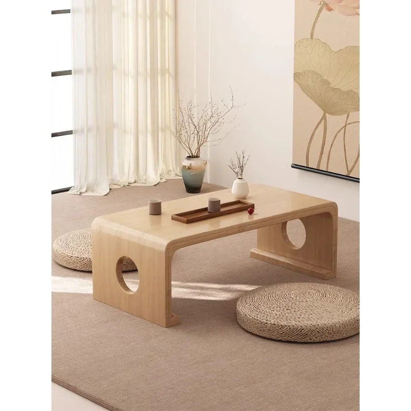 bay window small table Japanese tatami tea  simple tea drinking window sill kang  household solid wood sitting small