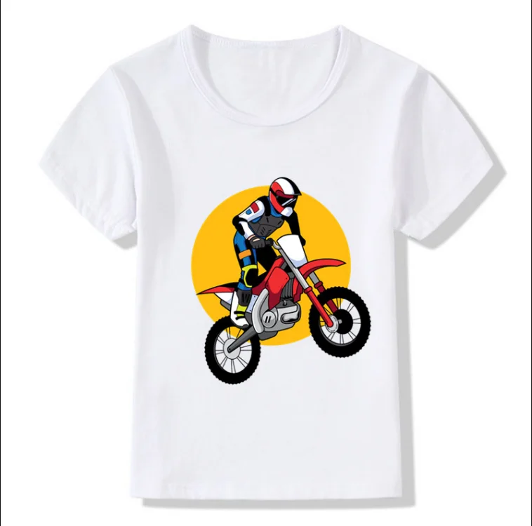 

Funny Motocross Rider Cool Summer Fashion Kids T Shirt Streetwear Toddler Baby Girls Clothes Children Tops