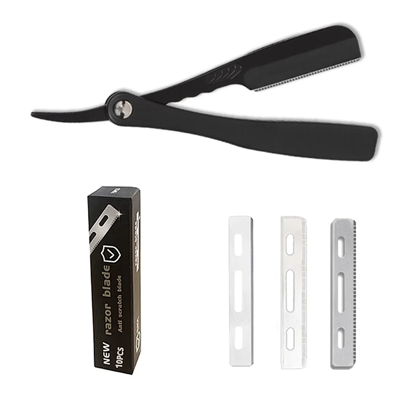 Facial Hair Shaver Replaceable Blades Salon Straight Shaving Razor Trimmer Safety Blade Single Side Shaver(10pcs/Box )