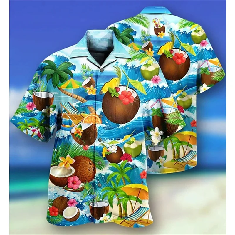 New Duck 3d Print Hawaiian Shirt Man Short Sleeve Casual Beach Shirts Funny Single-Breasted Blouse Men\'s Clothing Free Shippping