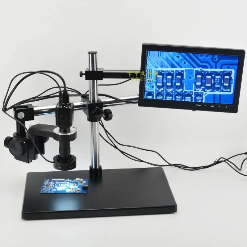 HDMI Motherboard Repairing Electronic Digital Microscope Eyepiece LED Illuminant Industrial Camera 10.1 Inch Screen Microscopio