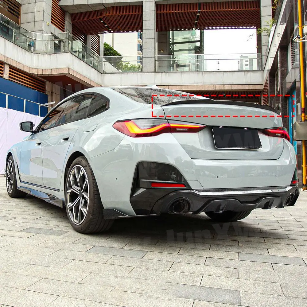 

for BMW 4 Series G26 M Sport Sedan 2020+ Rear Trunk Wing Spoiler Car Accessories Real Dry Carbon Fiber Rear Spoiler Wing FRP