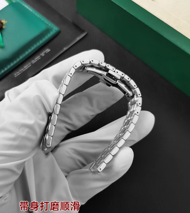 FUYIJIA, correas de reloj originales personalizadas t-iss-ot T094, interfaz cóncava de 12MM, tira de acero, pulsera con hebilla de mariposa de acero inoxidable